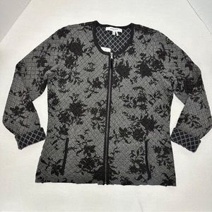 fox Croft jackets & coats | NWT Black &gray floral Design Asian Quilte…